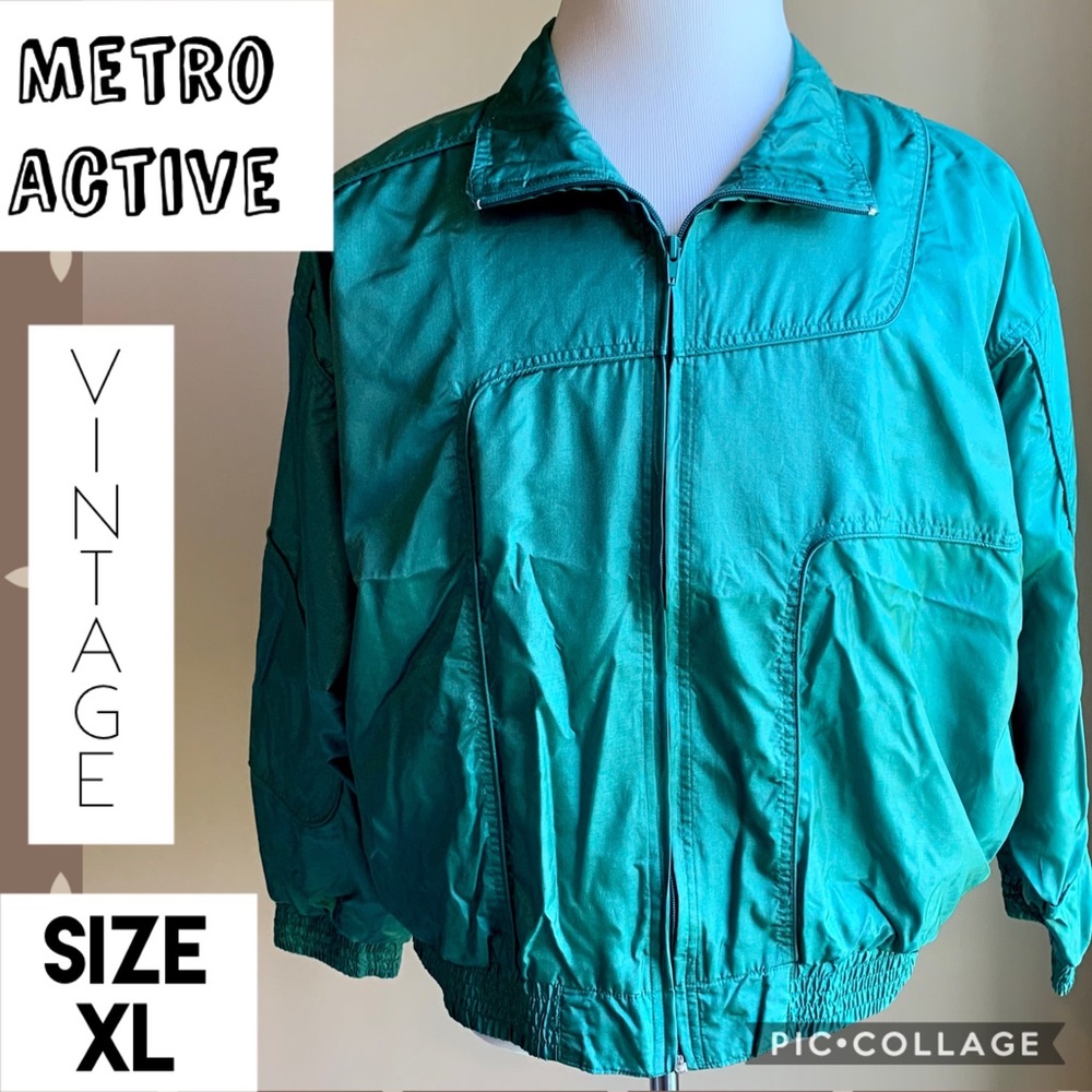 VTG Metro Active Womens Windbreaker 90's Nylon XL